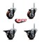 Service Caster 3 Inch Maroon Polyurethane Wheel Swivel 58 Inch Threaded Stem Caster Set 2 Brakes SCC SCC-TS20S314-PPUB-MRN-58212-2-PLB-2 - alternate 2